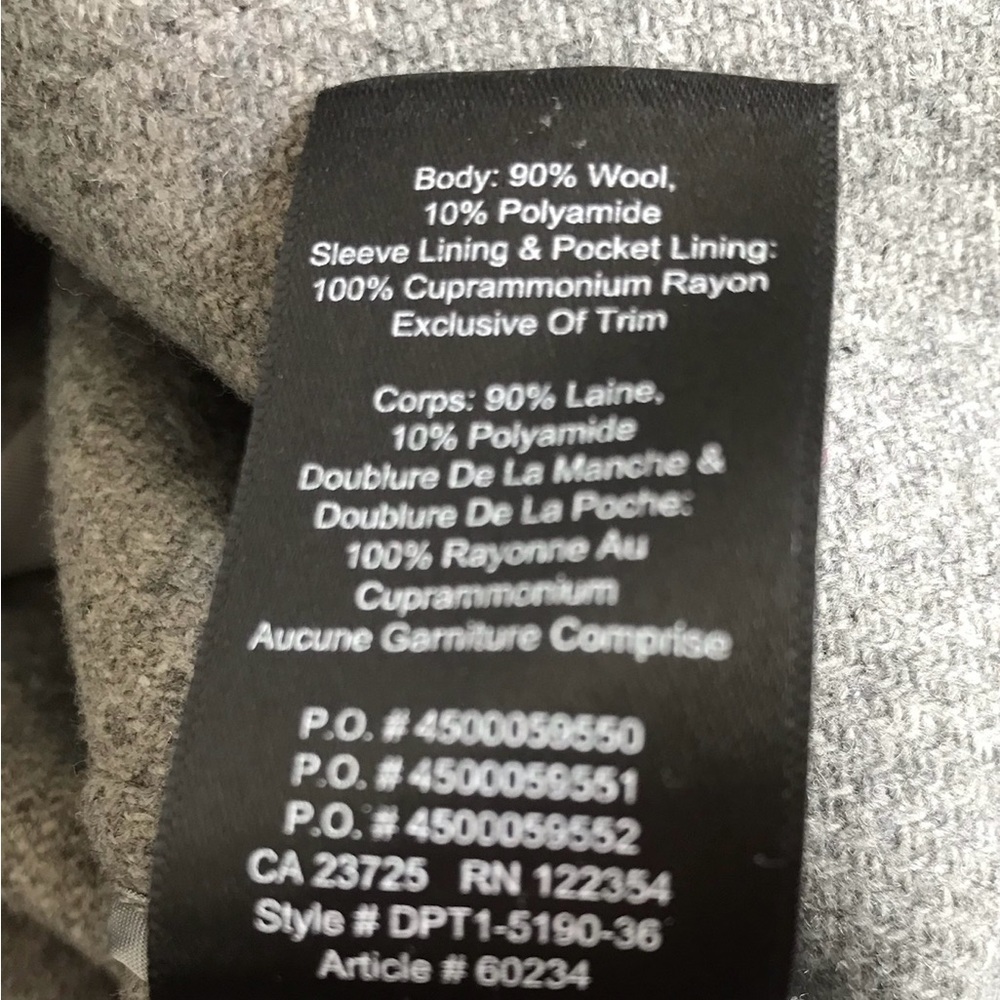 NWOT BABATON PLAID GREY WOOL COAT, S - Picture 5 of 5